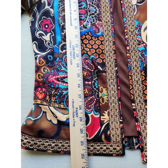 Jacket/Top-Joan Rivers-Brown-Blue-Red-3/4 Length Sleeves-Size X-SMALL - Picture 13 of 16